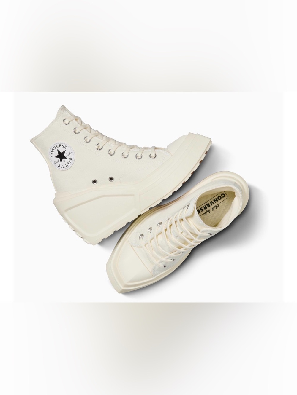 Converse Lace-Up High-Top Boots in Cream